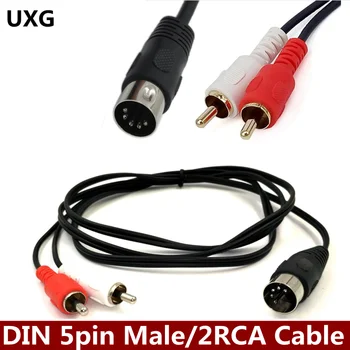 0,5 M/1.5 M 5 Pin Din Mascul La 2 RCA Audio de sex Masculin Adaptor Video Cablu Cablul de Sârmă Conector Pentru DVD Player 15
