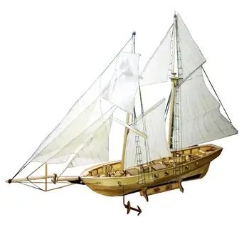 1:100 Scara DIY Model de barca cu Panze Kit din Lemn 3D Designer Constructor Barca de Jucarie pentru Copii Adulți Manual Navă Antică Puzzle 1