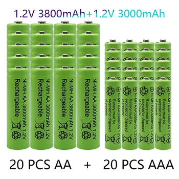 1.2 V AA + AAA NI-MH AA Baterii Alcaline AAA 3000-3800mah Pentru Lanterna Jucării Ceas cu MP3 Player Înlocui Ni-Mh Baterie 13