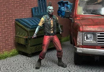 1/24 75mm vechi ofițer Zombie - Punk Rășină figura truse Model in Miniatura gk Unassembly Nevopsite 8
