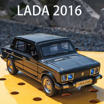 1:32 rusă LADA 2106 Aliaj Model Mașini de Jucărie Diecasts Turnarea Metalelor Trage Înapoi de Muzică Ușoară Mașină de Jucării Pentru Copii de Vehicule