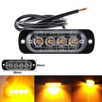 1 buc 12V 24V lampa de control 4 LED Bar Auto Camion Strobe Flash Lampă de Urgență Trafic Auto Lumini de Semnalizare Amber Piese de schimb