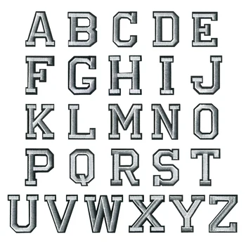 1 BUC O-Z alb și Negru Alfabetul englez Letteres Amestecat Brodate Coase pe bagde Fier Pe Patch-uri Pentru Haine Sac Pant(48MM mare) 1