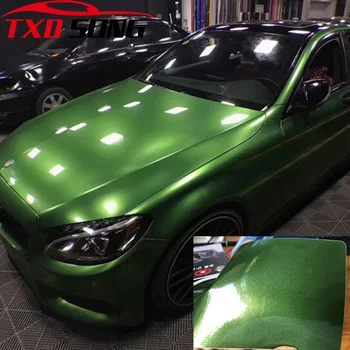10/20/30/40/50/60x152CM Luciu mamba verde metalic autocolant de Inalta metal lucios mamba verde de vinil autocolant pentru masina de ambalaj 8