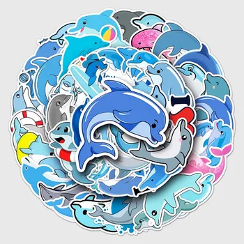 10/50 Buc Delfin Drăguț Desene animate Creaturi Marine Graffiti Autocolante Notebook-uri de Bagaje Chitara Calculator DIY Jucărie pentru Copii Decorative Decalcomanii 7