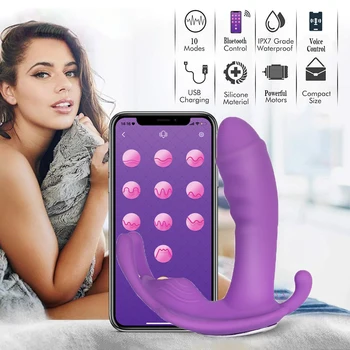10 Moduri de Vibrații Vibrator Jucărie Sexuală pentru Femei Masturbator Stimula Clitorisul Bluetooth APP de Control jucarii sexy Chilotei pentru Adulti 18 4