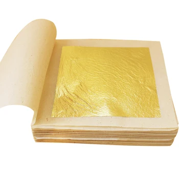 100 de Coli de 24K Comestibile Pur Autentice Foita de Aur 8cm Folie pentru DIY Cosmetologie Scrapbooking Ștanțare Tort de Decorare Arta de Pictura 3