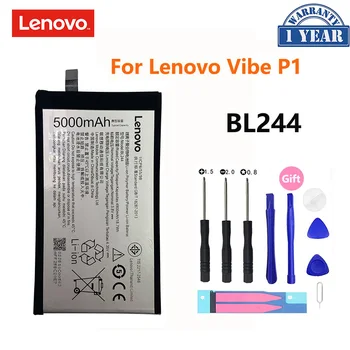 100% Original BL244 5000mAh Baterie Pentru Lenovo Vibe P1 P1A42 P1C58 P1C72 Li-ion Reîncărcabile Baterii de Telefon Mobil Bateria Akku 12
