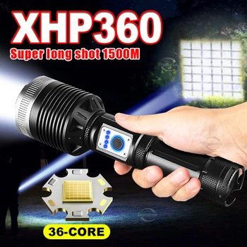 10000LM Super XHP360 1500 Putere LED lanterna 18650 Lanterna USB Reîncărcabilă Lanterna Lumina IPX6 Impermeabil Zoom trecerea de Camping 4
