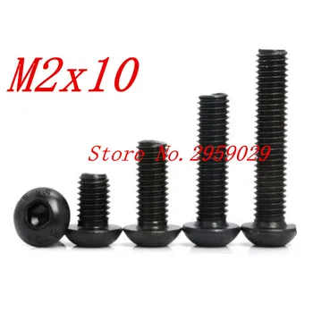 1000PCS ISO7380 m2*10 M2 x 10 mm Oțel cu negru hex hexagon socket buton șurub cu cap 7