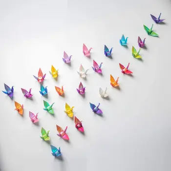 100BUC Premade Hârtie Origami Macarale Irizate de Hârtie Pliată Porumbei Păsări pentru Petrecerea de Ziua Decoratiuni Handmade Cadou