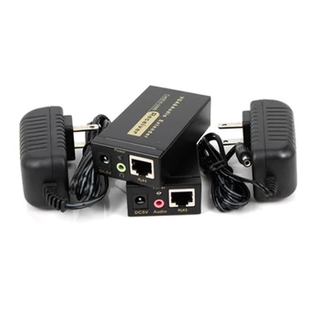 100m HD 1080P UTP VGA Extender RJ45 1x1 Splitter Cu Audio de 3,5 mm RJ45/Cat5e/6 Cablu Ethernet Pentru Proiector HDTV PC