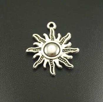 10buc Culoare Argintie Soare Pandantiv Bratari acces Necklance DIY Bijuterii din Metal de a Face A867 4