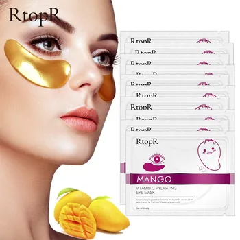 10buc Mango Vitamina C Hidratare Masca de Ochi Hidratare Profundă hidratare Anti-Umflatura Elimina Cerc Închis a Îmbunătăți Pielii de îngrijire a Ochilor 2