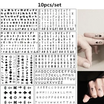 10buc/set Tatuajes Temporales Cuvinte Literele Alfabetului Inima Acoperit de Tatuaje Temporare Autocolant Mâinile de Braț Picior Faux Tatouage Femei Bărbați 9