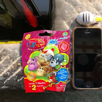 10cm flipaa desene animate zoo animal orb, pungi din cauciuc moale jucărie pentru copii colectia mystery box papusa 2in1 să facă schimb de flipazoos 4