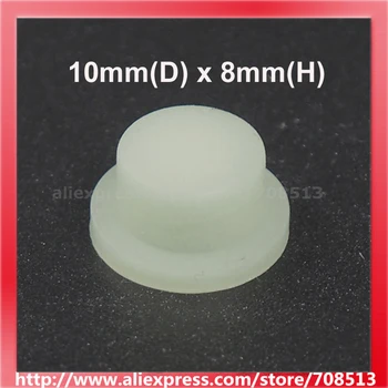 10mm(D) x 8mm(H) Glow-in-the-întuneric Silicon Tailcaps - Transparent (10 buc.)