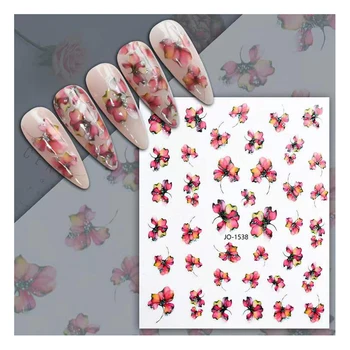 10PCS3D Nou Retro Flori Nail Art Sticker DIY Crescut Crizantema Auto-adeziv de Decorare Arta de Unghii Autocolant Decal JO 7