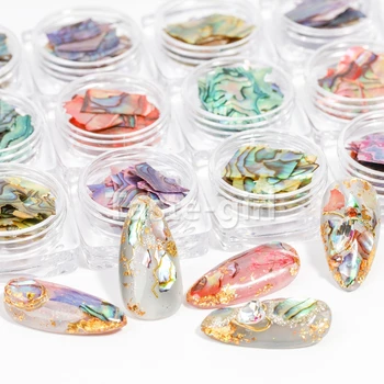 12 Culori Decoratiuni Unghii 3D Strălucitoare Perle Abalone Shell Felie Fulg de Unghii cu Pietre Farmece Paiete Sfaturi Manichiura Accesorii 12