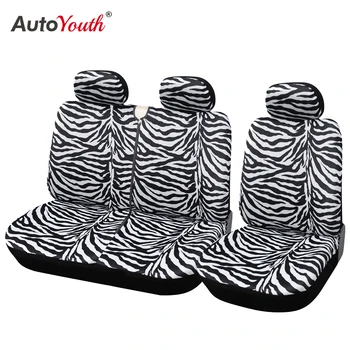 2/1 Scaun Auto Acoperi Stil Zebra Respirabil Camion Capac Scaun Universal Pentru Un Singur Scaun & Scaun Dublu Interior Masina 4