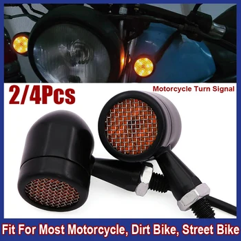 2/4buc Motocicleta LED-uri de Semnalizare Universal de Metal ochiurilor de Plasă Grila semnalizator Pentru cele Mai multe Motociclete IP67 rezistent la apa, Lampă de Semnal