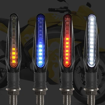 2 BUC Universal Motocicleta LED-uri de semnalizare Lumina Curge Apă Intermitent Indicatorul Secvențială Coada de Funcționare a Lămpii de Semnalizare de Avarie