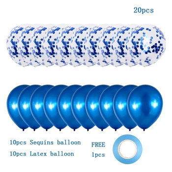 20 Buc Aur Albastru Baloane Confetti Set Chrome Ballon Petrecere De Aniversare De Nunta De Decorare Balony Aniversare Globals Metalice Balon 3