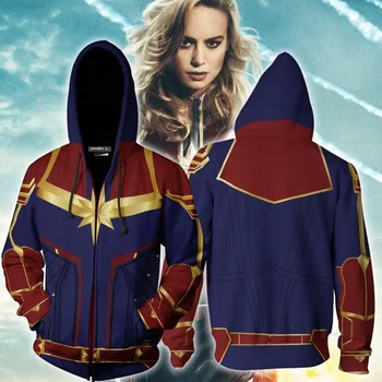 2019 Film Avengers Endgame Tărâmul Cuantic Hanorac Jacheta Advanced Tech Hoodie Costume Cosplay Captain Marvel Hanorace costum 16