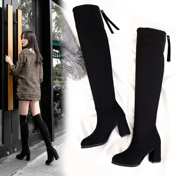 2020 iarna noi doamnelor moda confortabil, plus de bumbac cald cizme femei casual sexy Turma Zip black cizme cu toc mujer c96 2