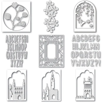 2021 New Castle Fundal Ornament de Metal de Tăiere Moare Pentru Meserii DIY de a Face Cuvinte în limba engleză Felicitare Scrapbooking Timbre 10