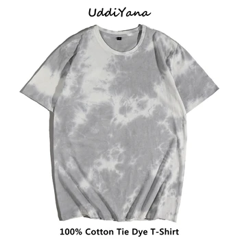 2021 Vara pentru Femei de Moda Tie Dye Cotton T-Shirt-uri Supradimensionate Topuri Bărbați Harajuku Tricoul Skateboard-ul T-Shirt Haine de Epocă 13