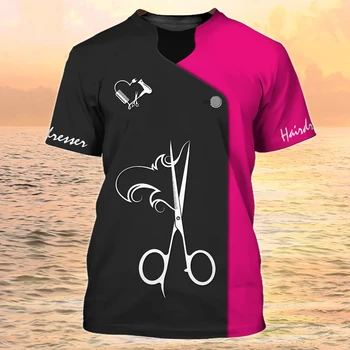 2022 Noua Frizerie Tricou Coafor pentru Femei T-shirt 3D Imprimate Personalizate cu Maneci Scurte Topuri de sex Feminin Supradimensionat Haine Casual 10