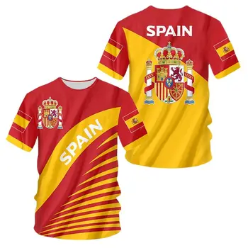2022New T-Shirt Spania Naționale Emblema Steag 3D Imprimate Streetwear Bărbați Femei de Moda CrewNeck T-Shirt Harajuku Teuri Topuri Haine 11