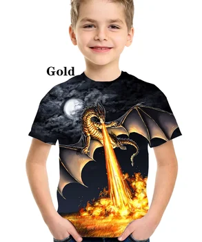 2023 Copii Moda tricou Dragon 3D Imprimate Casual Moale si Confortabil Strada T-shirt pentru copii Topuri shortsleeve T-shirt 16