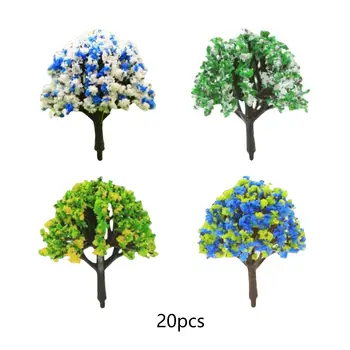 20buc Copac în Miniatură Miniatură Planta Bonsai Model Static pentru Diorame Layout 3