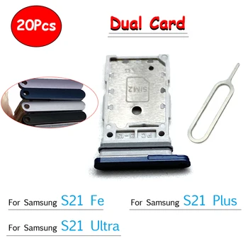 20buc，Original Dual SIM Card Slot SD Card Tava chip sertar Titularul Înlocuire Adaptor Pentru Samsung Galaxy S21 Fe Plus Ultra + Pin 13