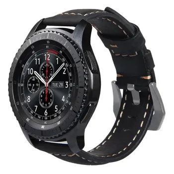 20mm 22mm din Piele Ceas banda Curea pentru Samsung Galaxy Watch 42 46mm de Viteze S3 S2 Sport WatchBand de Eliberare Rapidă smartwatch 10