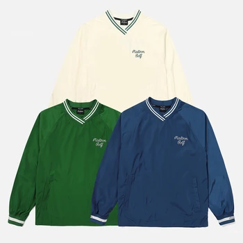 22 Bărbați Golf Îmbrăcăminte V-Neck Maneca Lunga T-Shirt Zip Jacket coreean Casual Sport Vânt de Sus 9