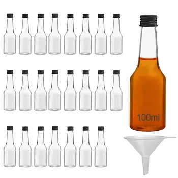 24buc 100ml Plastic Mini Sticle de Băutură Goale Spiritul Sticle & Lichid de Pâlnie Sticle Miniaturale pentru petrecerea de Nunta Sticla de Lichior 9