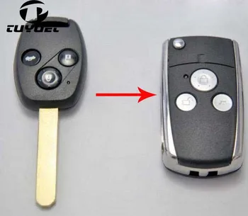 3 Butonul Modificat Flip Key Remote Shell pentru Honda CR-V se Potrivesc Accord Pilot civic Înlocuire Pliere Cheie Shell Cazuri de acces fără cheie Fob 7