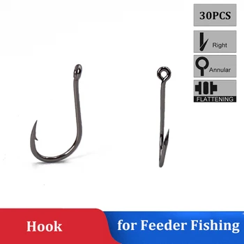 30 BUC Alimentator Cârlig de Pescuit Crap Pescuit, Cârlige din Oțel Carbon de Înaltă Carlige Metoda de Pescuit Feeder Accesorii pentru Pescuit 4
