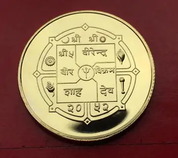 30mm Nepal Indian, Rinocerul Animal Asia de Monede de Metal Placat cu Aur Monedă Comemorativă Insigna Medalie pentru Colectarea Arte Cadouri Suveniruri 6
