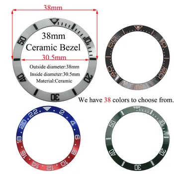 38mm Bezel Ceramica GMT și ceas de Scufundare Pentru a Introduce 40mm Mens Watch Ceasuri Înlocui Accesorii cadran Ceas Bezel Insertii 11