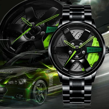 3D Masina Sport Roata Uita-te la Noi Bărbați Ceasuri de mână de Moda Unic Ceas Cuarț Ceasuri de Lux 3