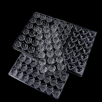 3D Policarbonat Matrite de Ciocolata Bomboane de Ciocolata Matrite Tava de Plastic din Policarbonat Forma Flori de Coacere de produse de Patiserie produse de Panificatie Instrumente 15