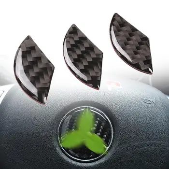 3Pcs volan Masina Emblema capac autocolant fibra de carbon stil Pentru Mercedes benz a B C E CLA Class W204 W205 W212 W213 5