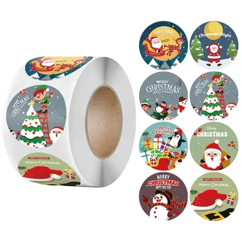 50-500pcs 1 Inch de Crăciun Autocolante Rola Vacanță de Iarnă Autocolante Rotunde Xmas Etichetă Etichetă pentru Plic Cadou Cutii Decorative 9