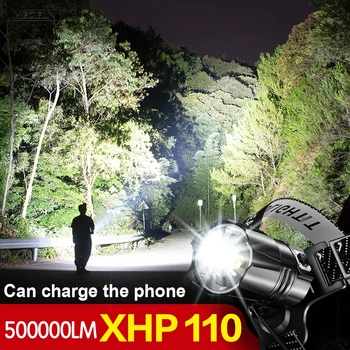500000LM cel Mai Puternic XHP110 Led Far Far 18650 Lanterna de Cap de Pescuit Cap de Lumină Lampă Reîncărcabilă USB cu Lanterna Cap