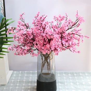 50cm Flori de Matase Flori de Cires Floare Artificială Fals Sakura Crengi Japonia Decor Prune DIY Masă Acasă Decor Nunta