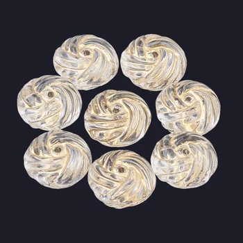 50pcs Placare Clar Șirag de mărgele Acrilice Rotund/Rotund Plat Metal Auriu Enlaced Margele pentru Bijuterii DIY Brățară Colier 13